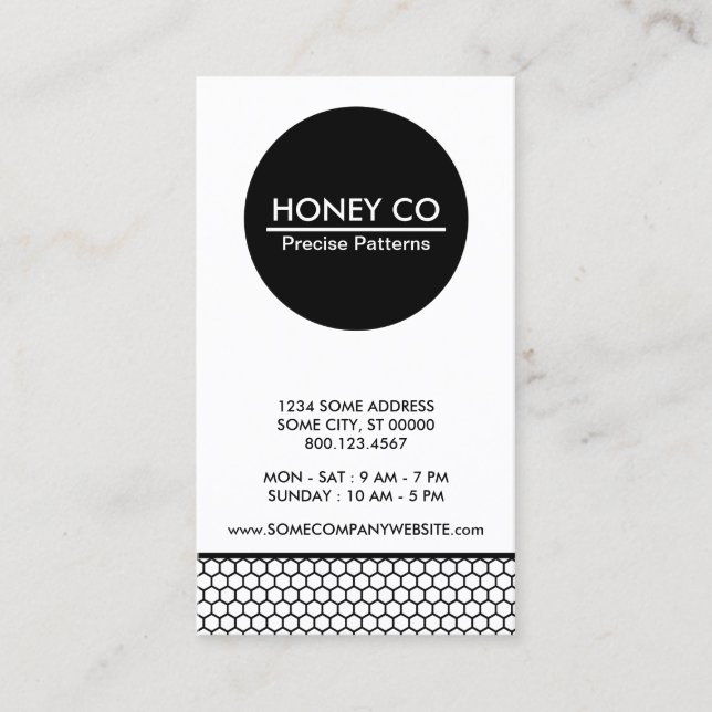 Carte De Visite choisissez votre propre couleur honeycomb hexa soc (Devant)