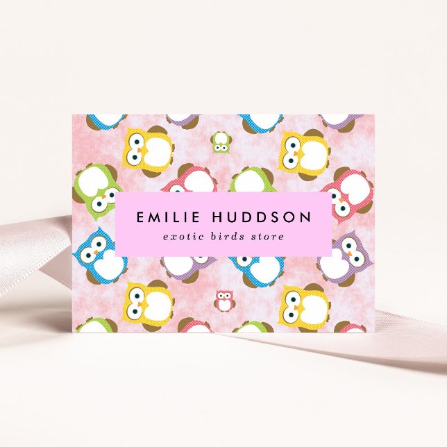 Carte De Visite Chouette, Chouette, Motif, Boutique pour animaux d (Créateur téléchargé)
