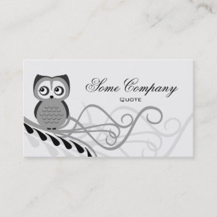 Carte De Visite Chouette (Noir Et Blanc)