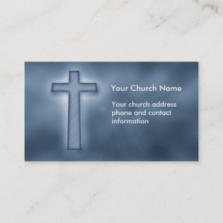 Carte de visite chrétien croisé bleu de nuage
