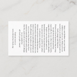 Carte De Visite Christ Church Rainbow Madonna Card