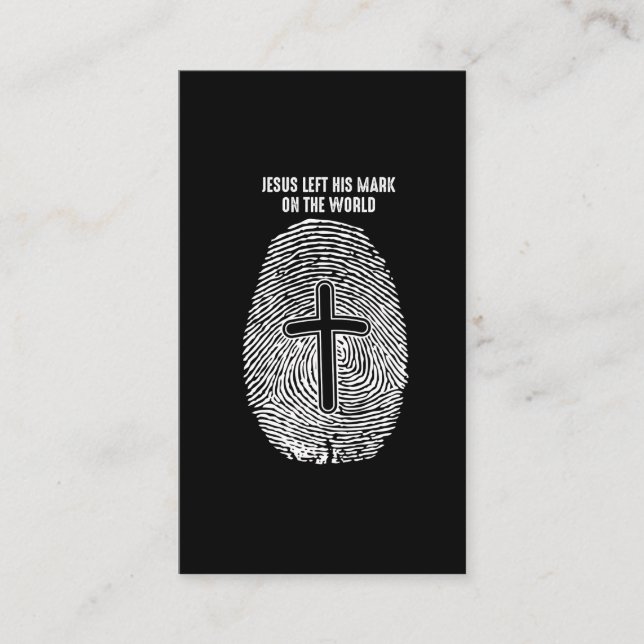 Carte De Visite Christ Fingerprint Christian Jesus a quitté son Ma (Devant)