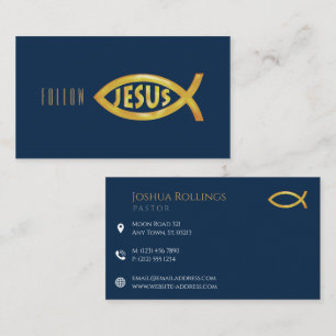 Carte De Visite Christian Fish JESUS   Inspirationnel