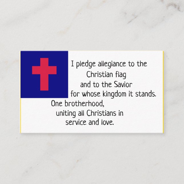 Carte De Visite Christian Flag Pledge (Devant)
