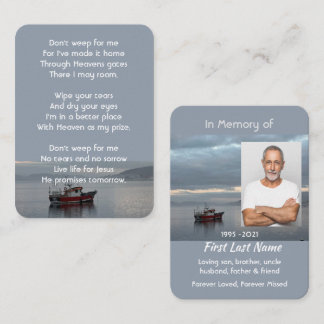 Carte De Visite Christian Memorial Keepsaké Pêcheur de bateau de p
