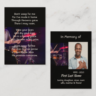 Carte De Visite Christian Memorial Photo Drummer Drummer Drummer B