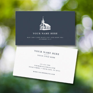 Carte De Visite Christian Ministre Simple Country Church Logo Mari