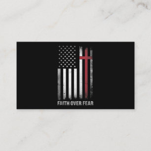 Carte De Visite Christian US USA Drapeau américain Christ Faith su