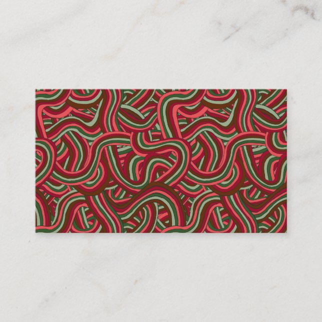 Carte De Visite Christmas Abstract Stripes (Devant)