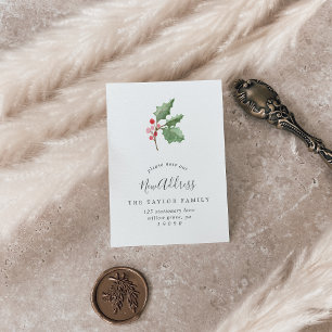 Carte De Visite Christmas Greenery Changement d'adresse Insérer la