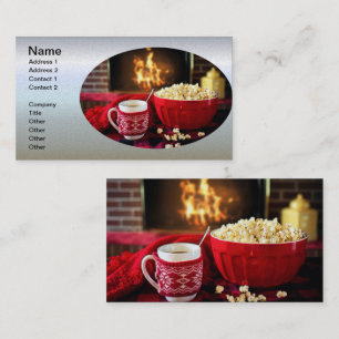 Carte De Visite Christmas Treet - Popcorn et Cidre chaud
