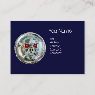 CARTE DE VISITE CHROME SKULT BLEU ET ROUGE RUBY MONOGRAM