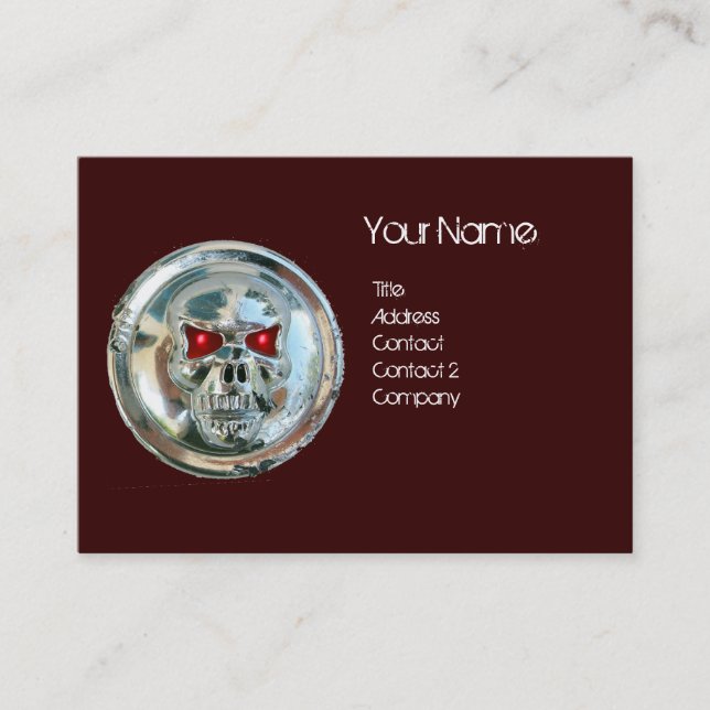 CARTE DE VISITE CHROME SKULT BROWN ET ROUGE RUBY MONOGRAM (Devant)
