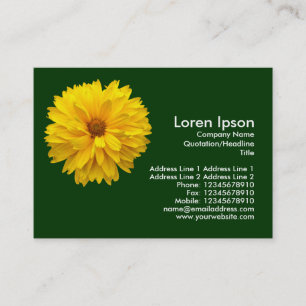 Carte De Visite Chrysanthème jaune - Vert foncé