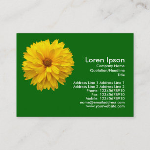 Carte De Visite Chrysanthème jaune - Vert herbe
