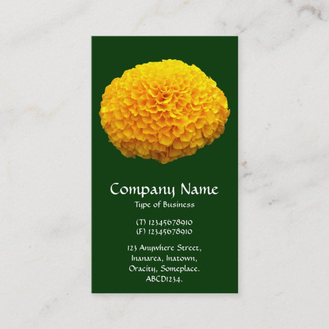 Carte De Visite Chrysanthème orange - Vert foncé (Devant)