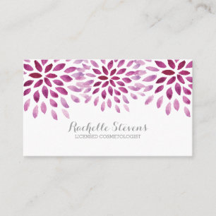 Carte De Visite Chrysanthèmes d'aquarelle pourpre