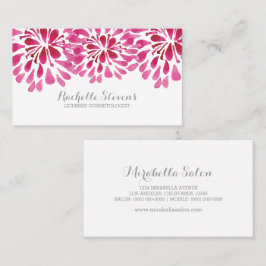 Carte De Visite Chrysanthèmes rose Aquarelle