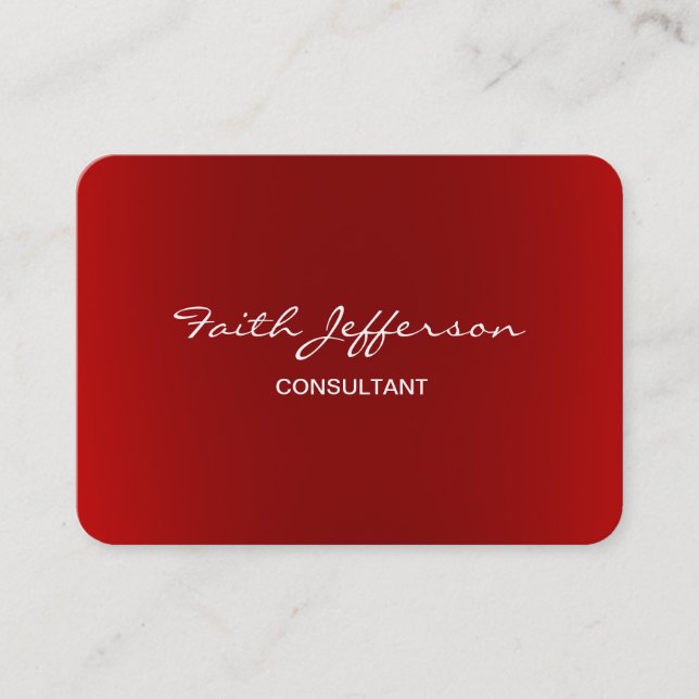 Carte De Visite Chubby stylish Script tendance consultant rouge (Devant)