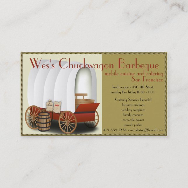 Carte De Visite Chuckwagon Alimentation Camion/Restauration (Devant)