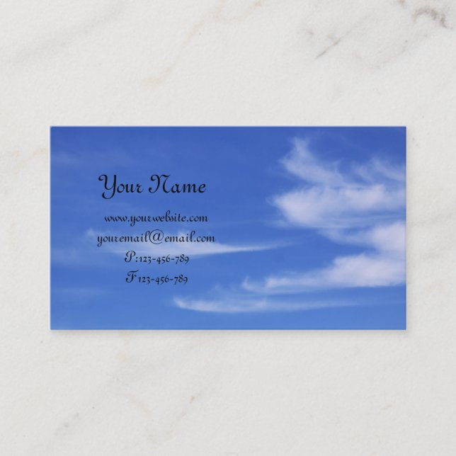 Carte De Visite Ciel bleu avec des nuages pour l'arrière - plan (Devant)