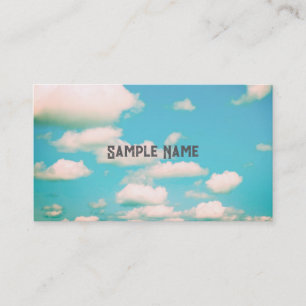 Carte De Visite ciel bleu turquoise et nuages joyeux