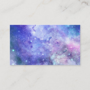 Carte De Visite Ciel de Galaxie Nuit Étoilée Aquarelle Art Bleu Vi