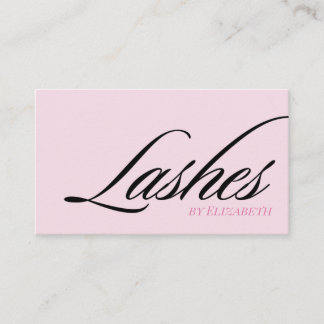 Carte De Visite Cils écriture moderne rose blush noir