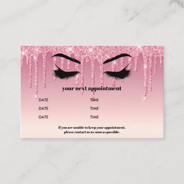 Carte De Visite Cils en Luxe avec Sourcils en Barres à Égouttement (Devant)