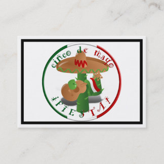 Carte De Visite Cinco De Mayo Fiesta ! Cactus avec Sombrero