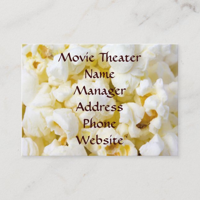 Carte De Visite Cinéma Popcorn (Devant)