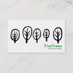 Carte De Visite Cinq arbres - Noir sur Blanc