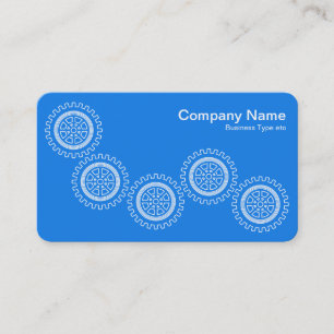 Carte De Visite Cinq engrenages - bleu ciel - gris arrière
