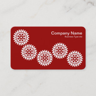 Carte De Visite Cinq engrenages II - Blanc sur rouge rubis - Dos g
