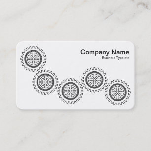 Carte De Visite Cinq engrenages - noir et blanc - gris arrière