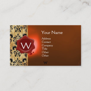 CARTE DE VISITE CIRAGE À LA CUIRE DAMASSÉ MONOGRAMME