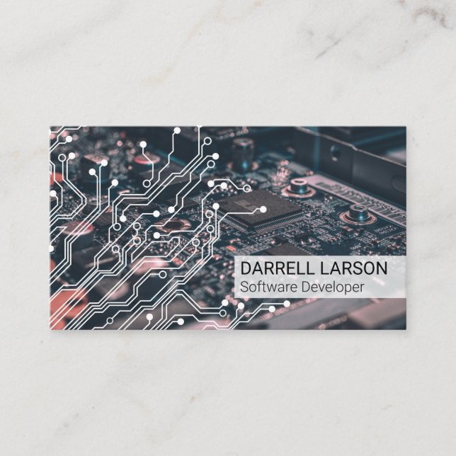 Carte De Visite Circuit Board | Technologie | Ingénieur logiciel (Devant)