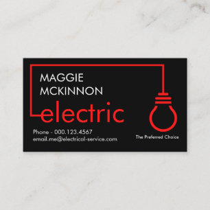Carte De Visite Circuit d'ampoule électrique rouge à domicile