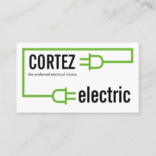 Carte De Visite Circuit de prise d'ampoule électrique verte