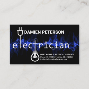 Carte De Visite Circuit de prise électrique à bulles Blue Lightnin