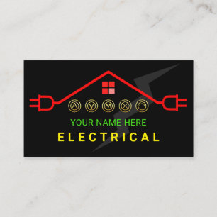 Carte De Visite Circuit Électrique Chaud Rouge Toit