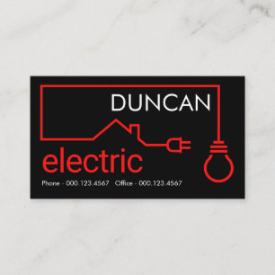 Carte De Visite Circuit électrique domestique rouge