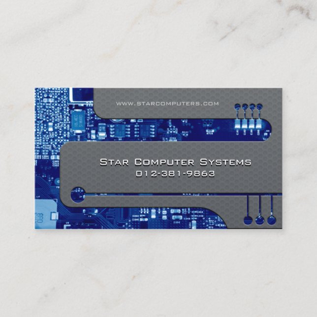 Carte De Visite Circuits techniques du programmeur informatique Cu (Devant)