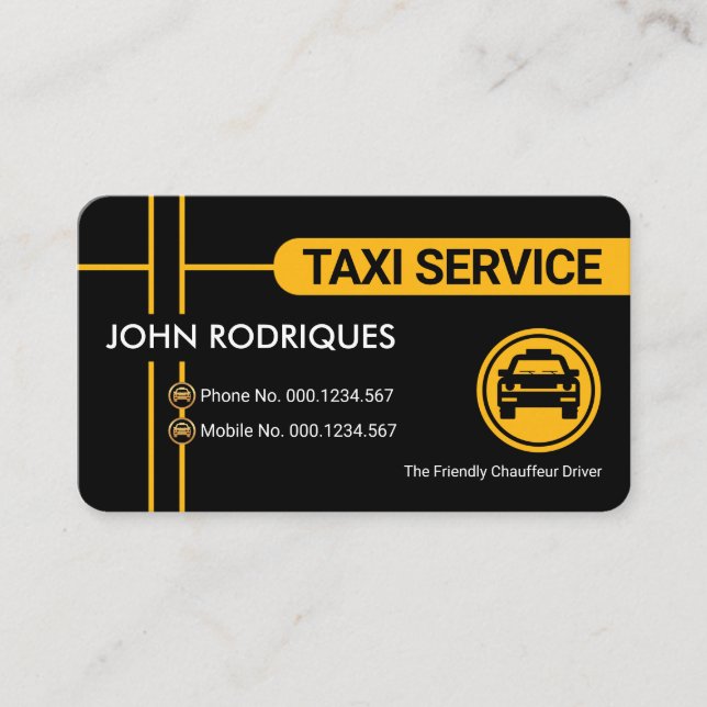 Carte De Visite Circuler Des Itinéraires De Taxi Jaune (Devant)