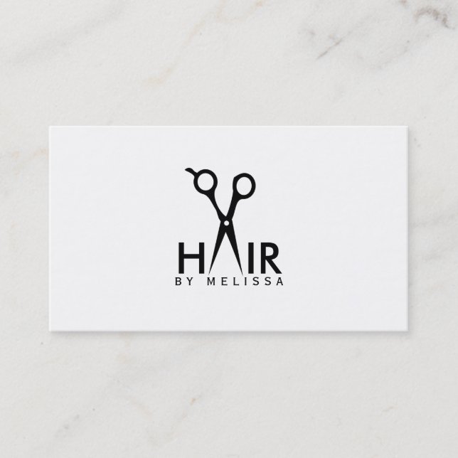 Carte De Visite cisaillement simple moderne de salon de coiffeur (Devant)