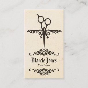 Carte De Visite cisaillements tribaux vintages de coiffeur de