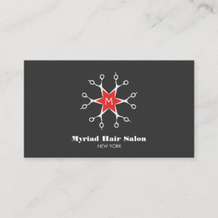 Carte De Visite Ciseaux Coiffeur Stylo Salon de Coiffure Monogramm