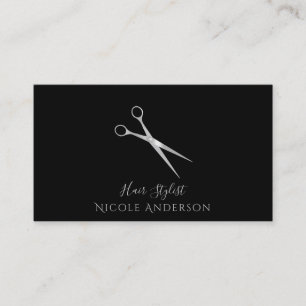 Carte De Visite Ciseaux de coiffeur de Salon Silver Chic de n'impo