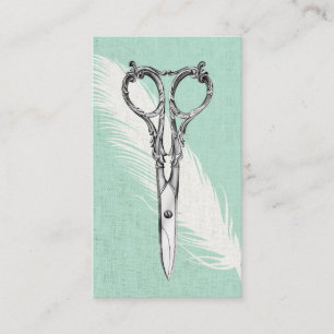Carte De Visite Ciseaux de coiffeur et moderne de toile chic de