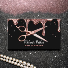 Ciseaux de coiffeur gouttes de rose noires